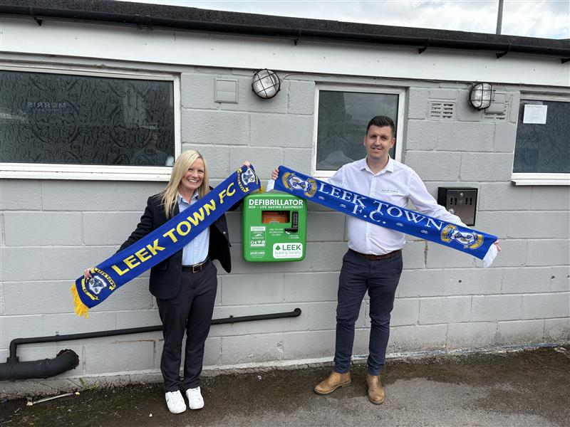 Life-Saving Defibrillator at Leek Town Football Club